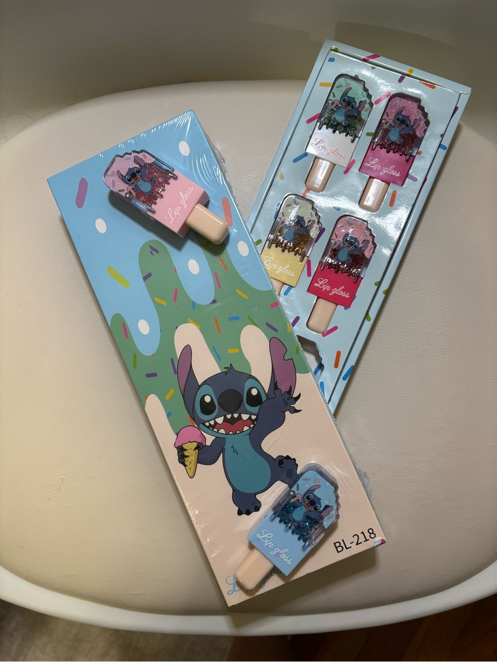 Stitch Ice Cream Lip Gloss Duo Pink & Blue still sealed NWT